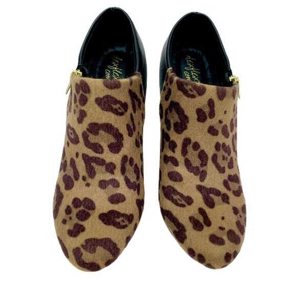 Dexflex Comfort Women's Leopard Heeled Side Zip Ankle Vegan Booties Size 7 - Picture 6 of 11